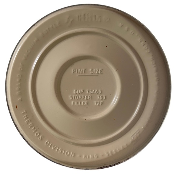 MCM 1971 Metal Thermos Pint Size Orange and Brown Without Cap - Picture 5 of 8